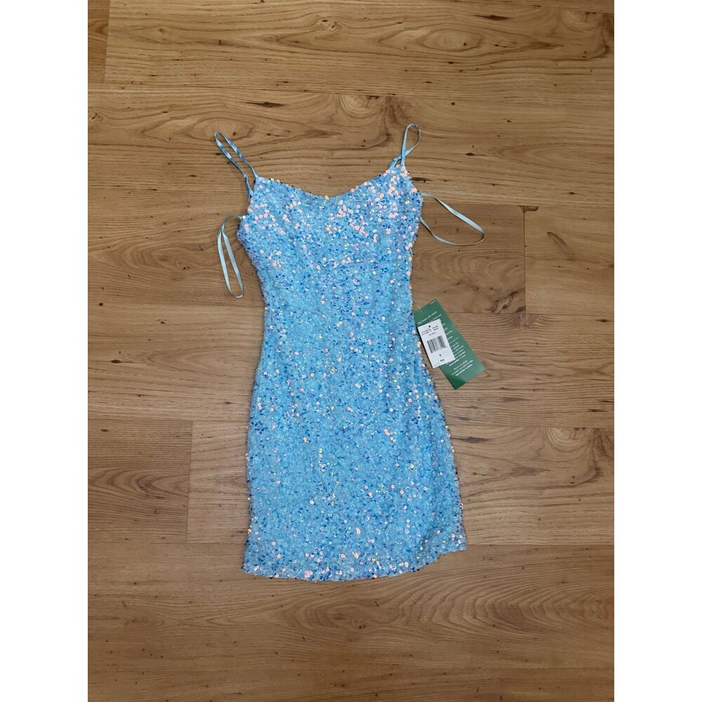 B Smart Blue Sequin Mini Dress